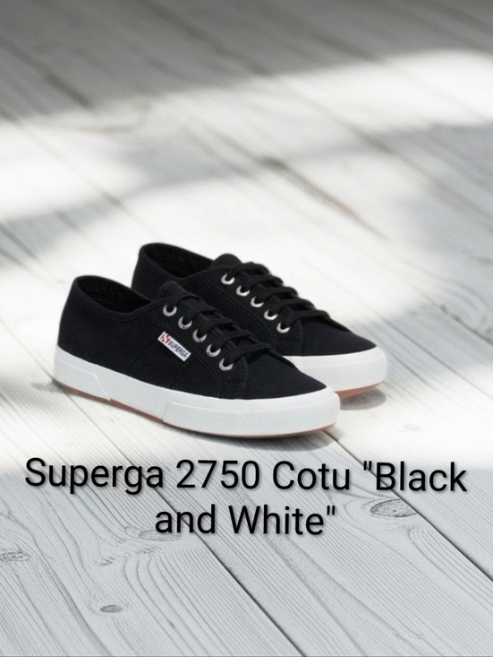 Superga Other - Superga 2750 Cotu Sneakers - Black and White Mens 6 Womens 7.5 NWT & BOX